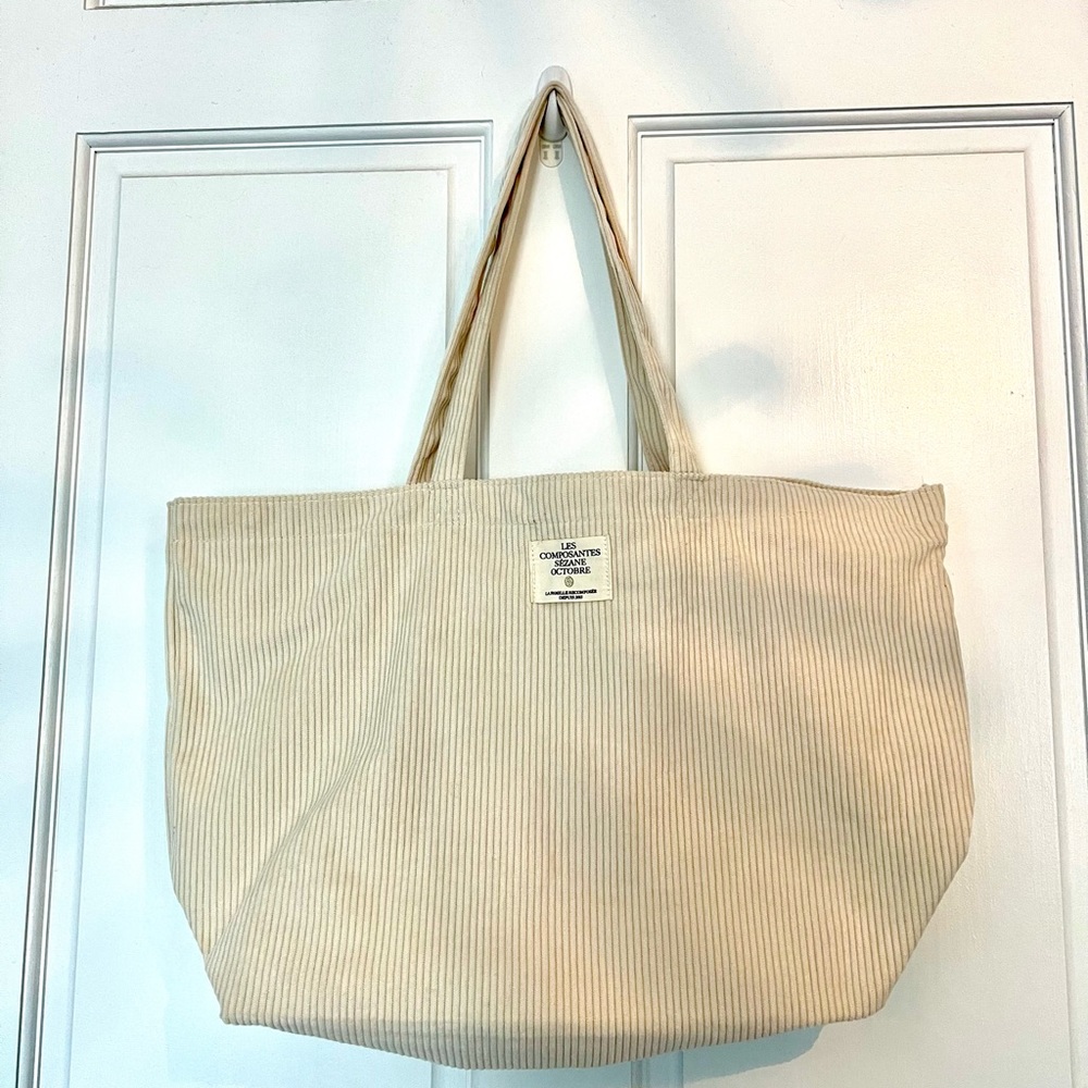 Sezane White Corduroy tote bag NWOT